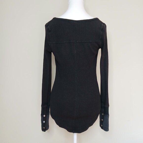 Free People We The Free Newbie Thermal Sunnie Valley Cuff Shirt Size Small - Picture 5 of 10
